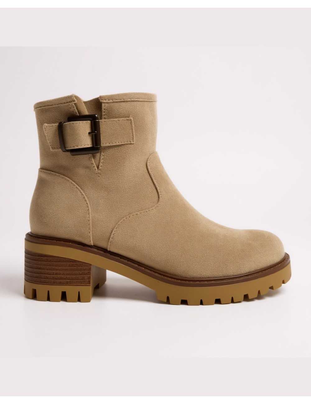 Botas de Ante con hebilla y cremallera Gubbio Khaki
