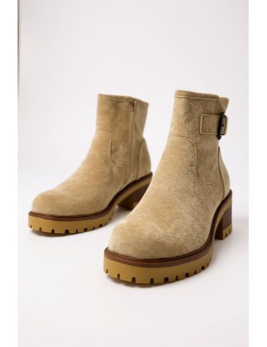 Botas de Ante con hebilla y cremallera Gubbio Khaki