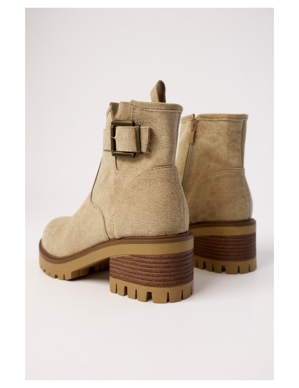 Botas de Ante con hebilla y cremallera Gubbio Khaki