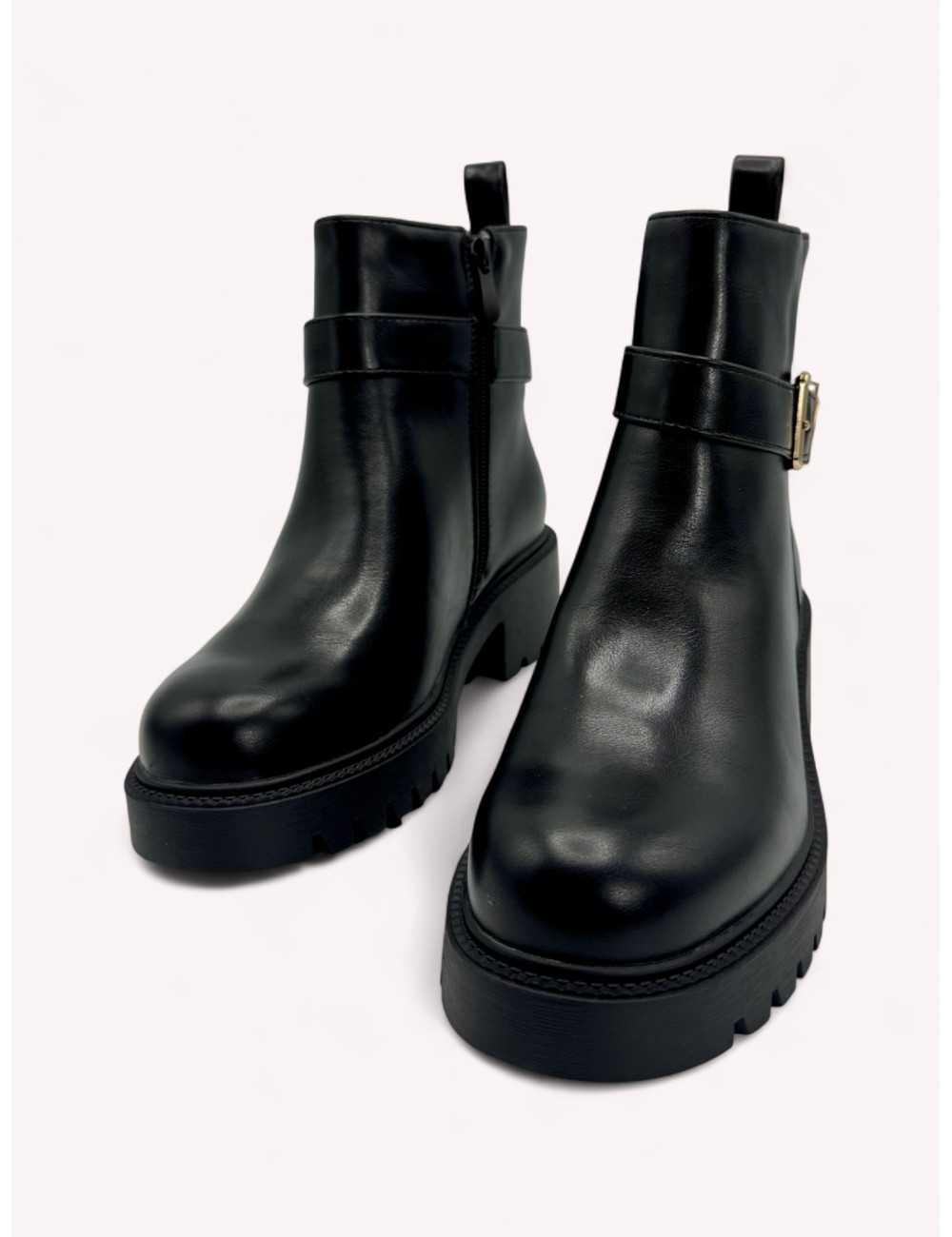 Botines con hebilla y cremallera Picerno Noir