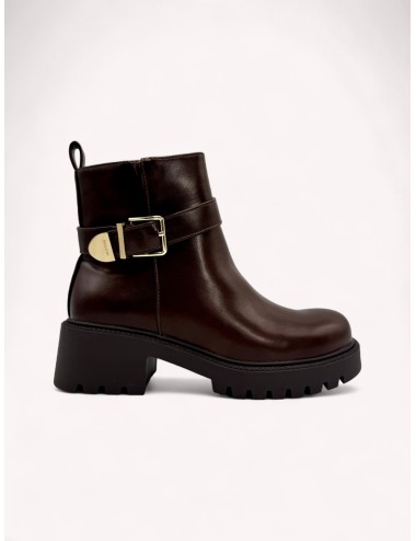 Botines con hebilla y cremallera Picerno Brown