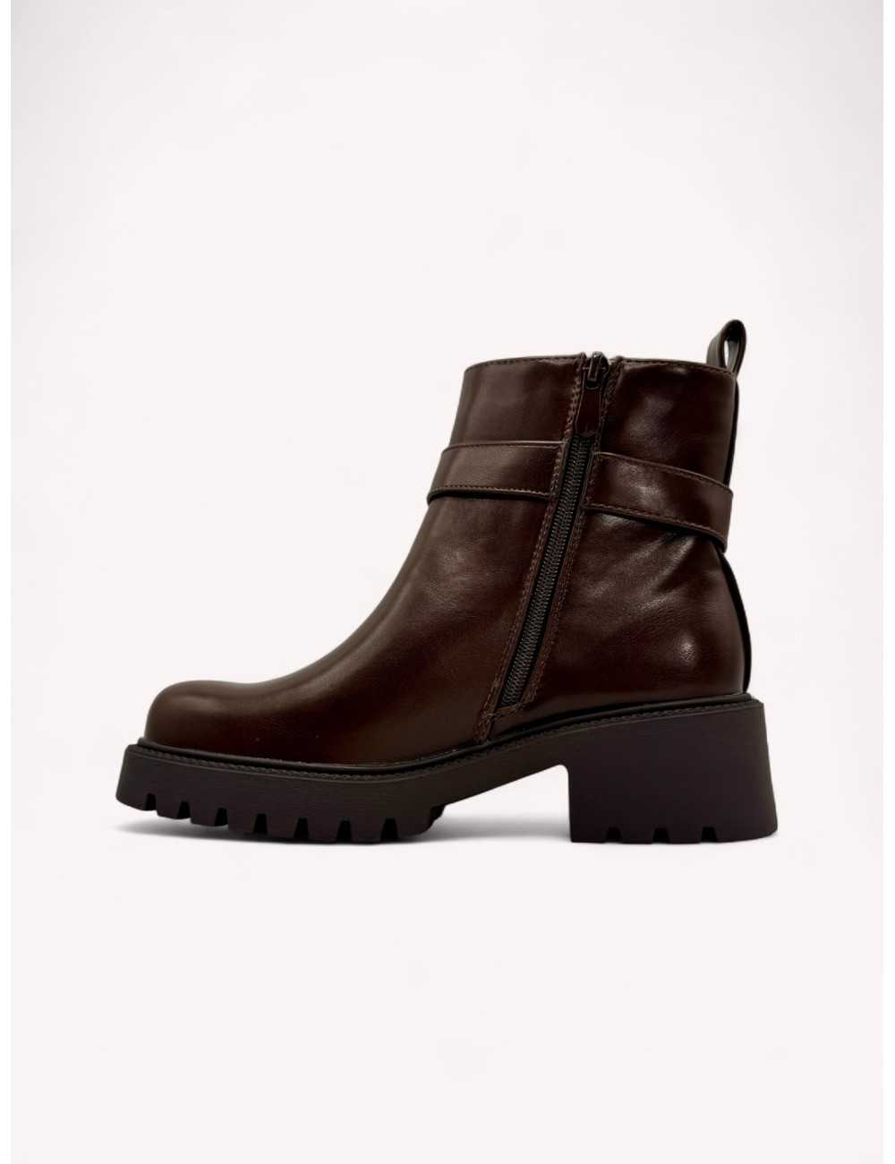 Botines con hebilla y cremallera Picerno Brown