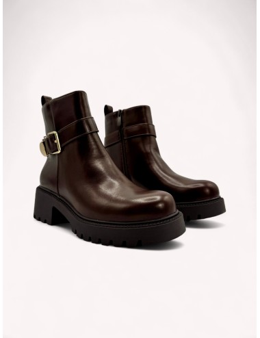 Botines con hebilla y cremallera Picerno Brown