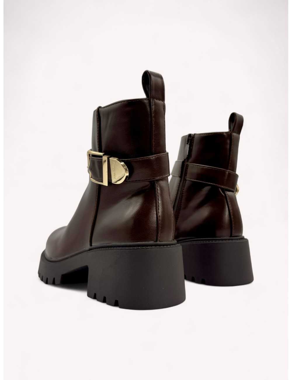 Botines con hebilla y cremallera Picerno Brown