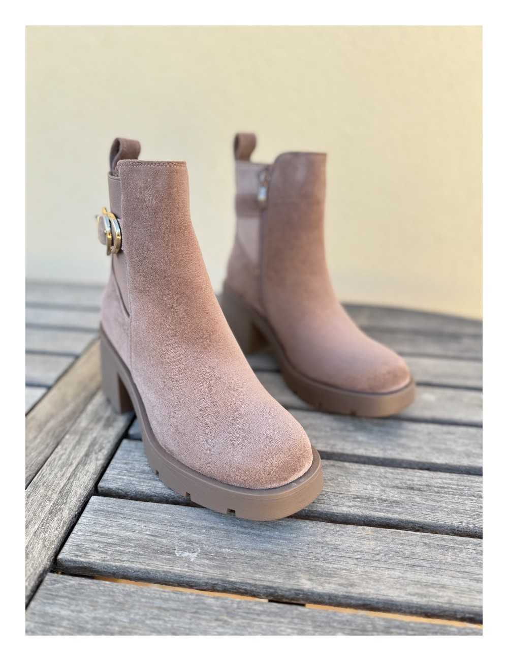 Botin de Ante con tacon grueso Rimini Khaki