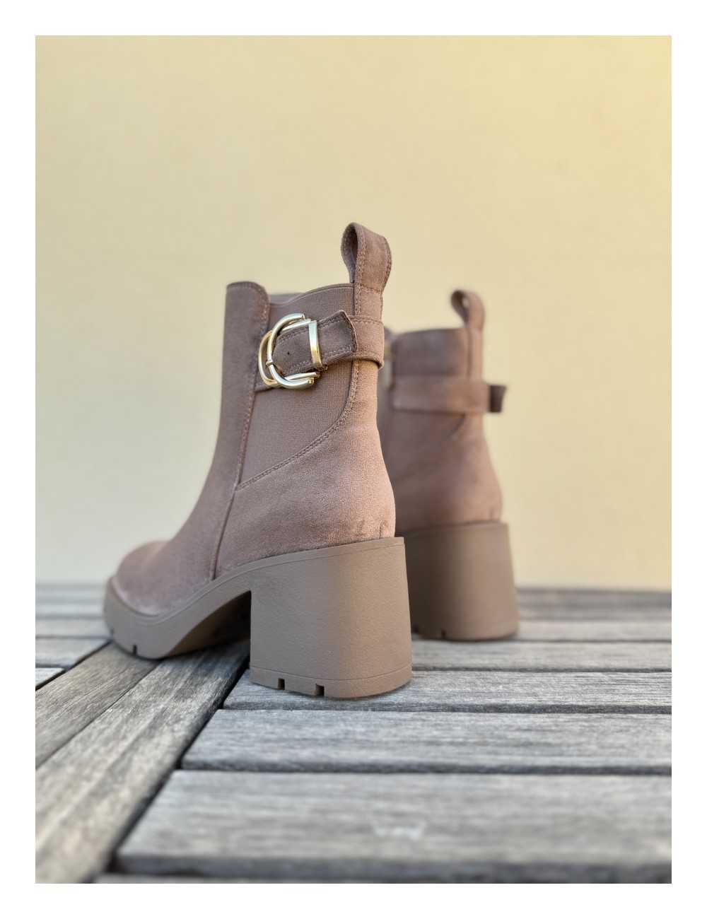 Botin de Ante con tacon grueso Rimini Khaki