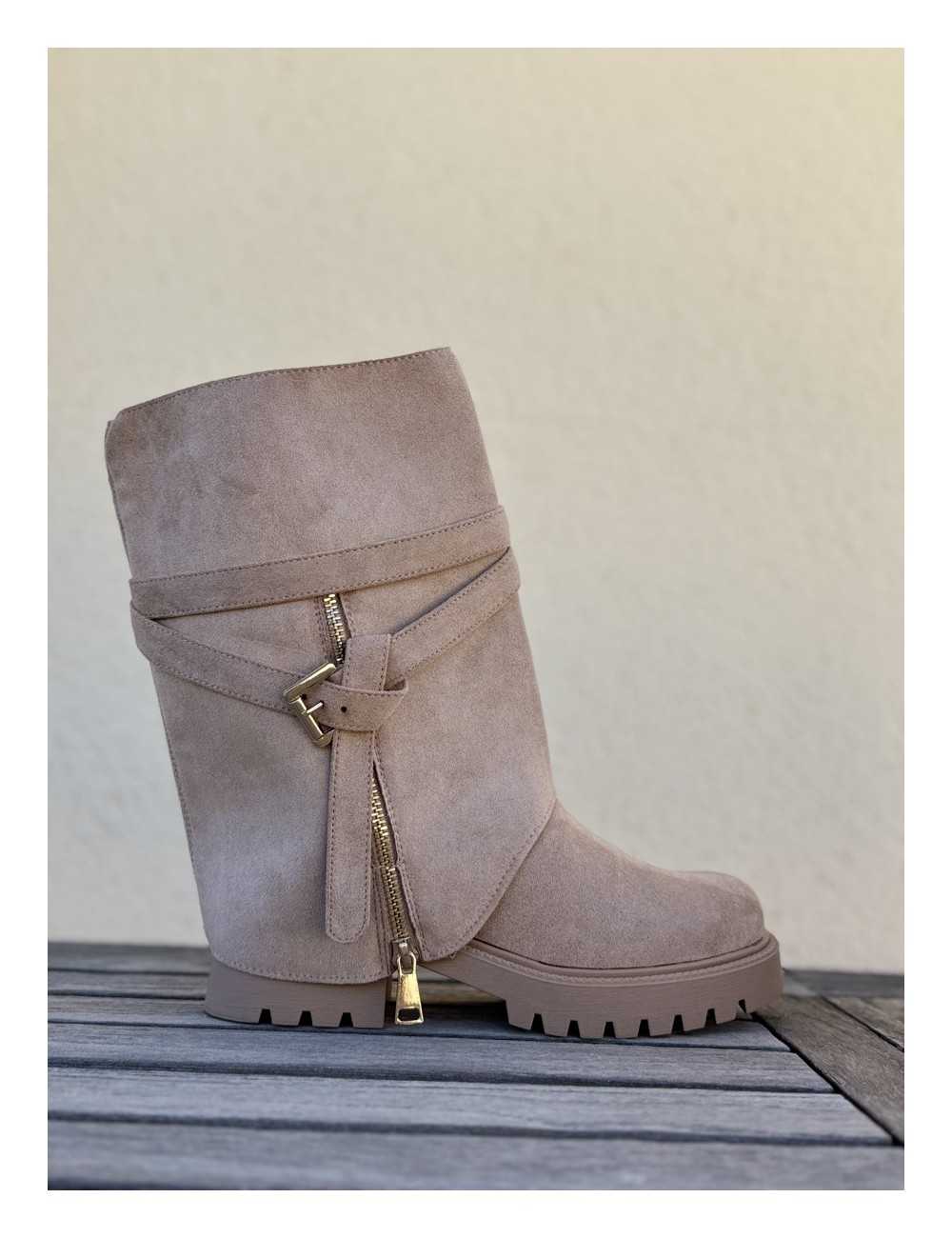 Botas con caña desmontable Renate Khaki