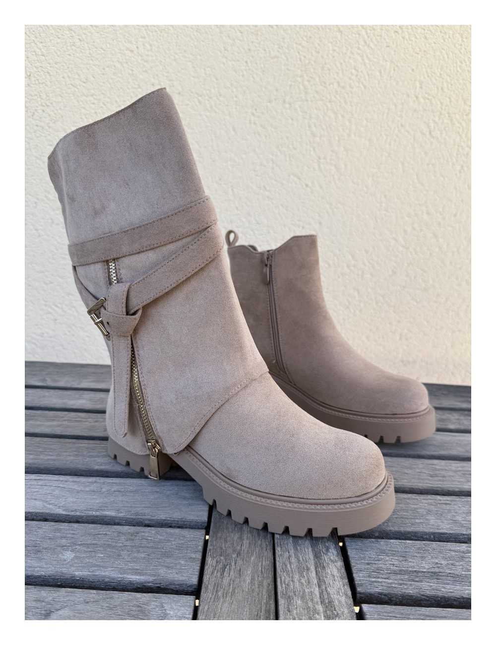 Botas con caña desmontable Renate Khaki