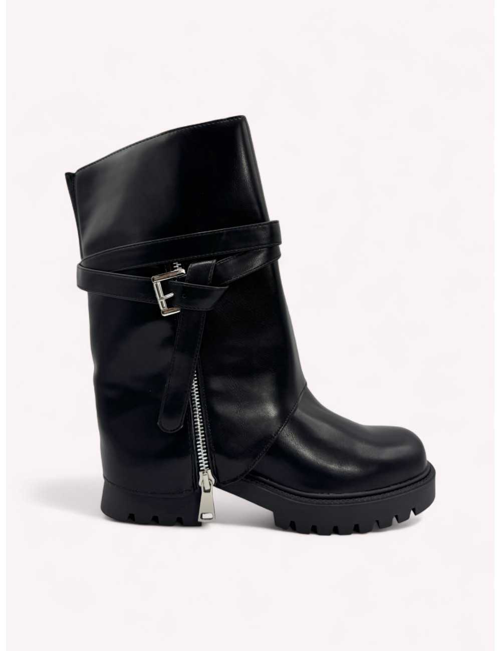 Botas con caña desmontable Renate Noir