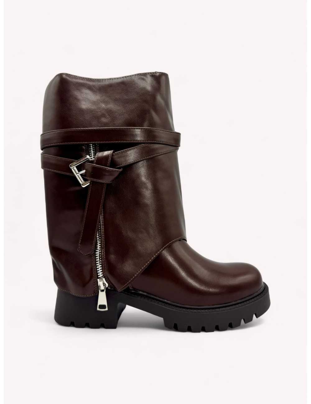 Botas con caña desmontable Renate Brown
