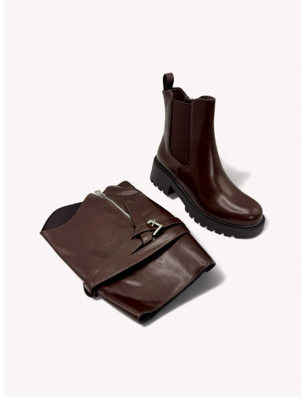 Botas con caña desmontable Renate Brown