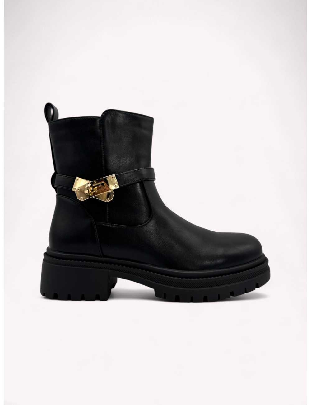Botas con detalle dorado Motta Noir