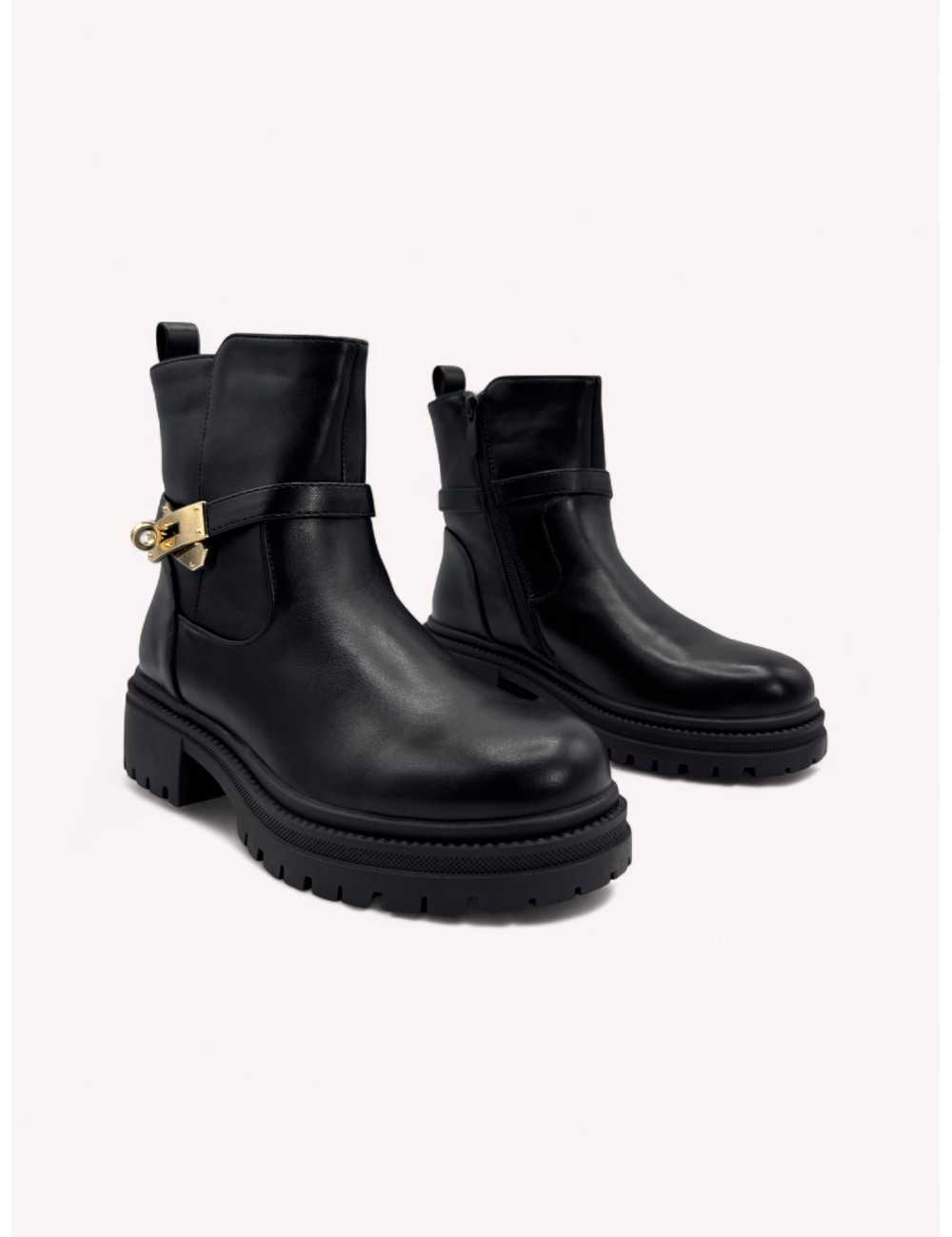 Botas con detalle dorado Motta Noir
