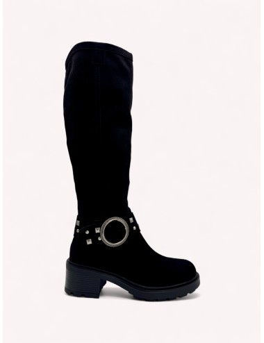 Botas alta con detalle plateado Torino Noir