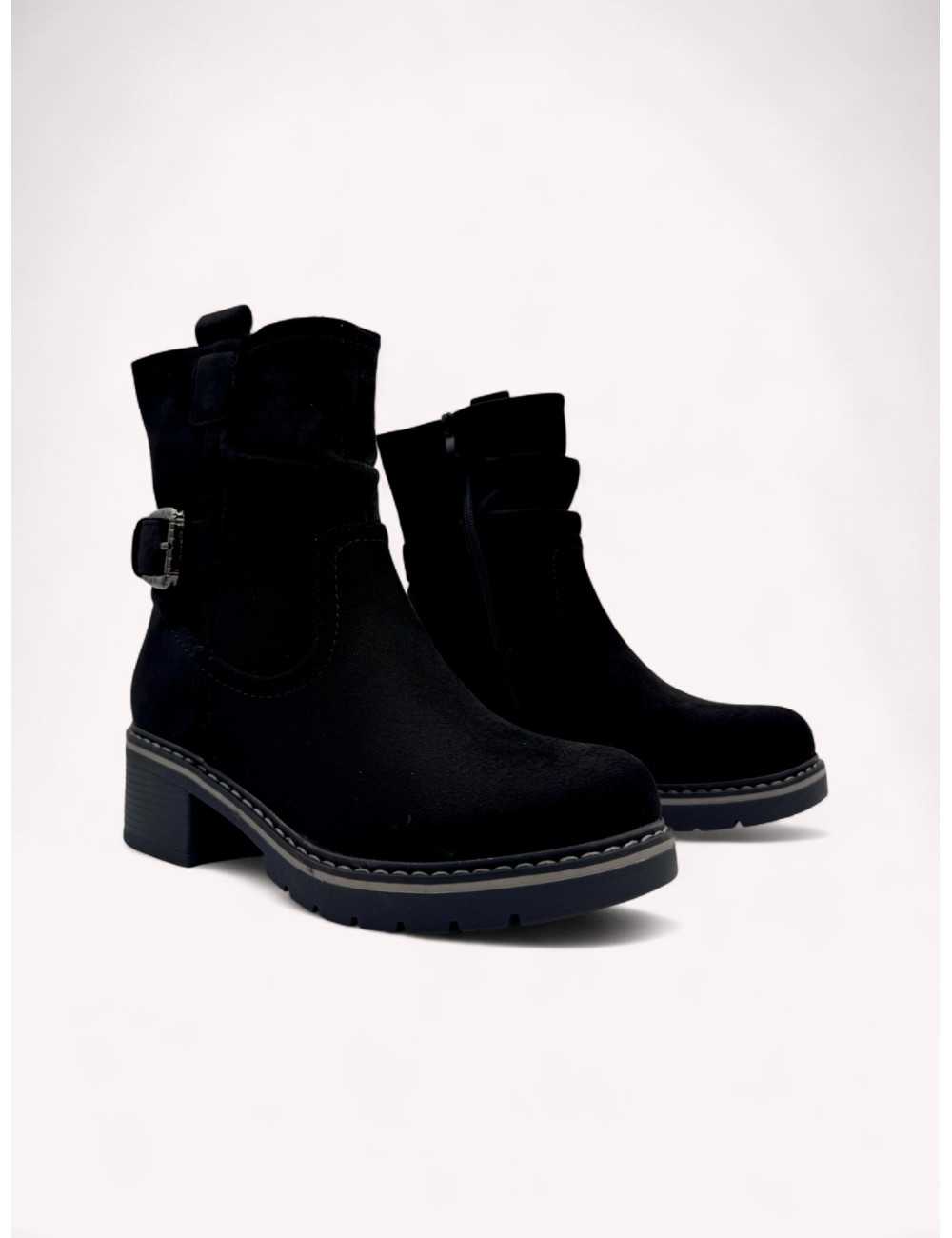 Botines con hebilla Alcione Noir