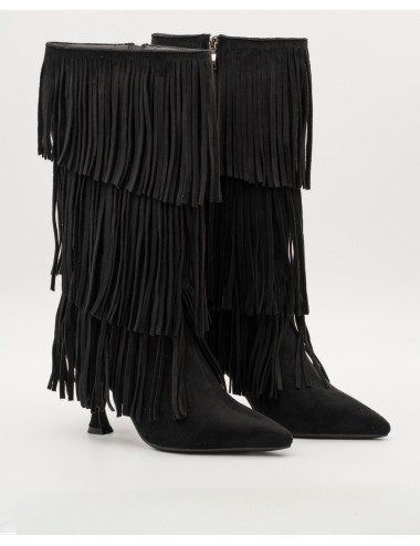 Botas Con Flecos Livorno Black