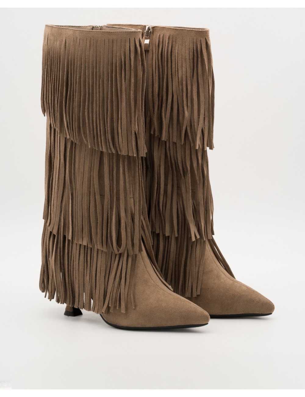 Botas Con Flecos Livorno Khaki
