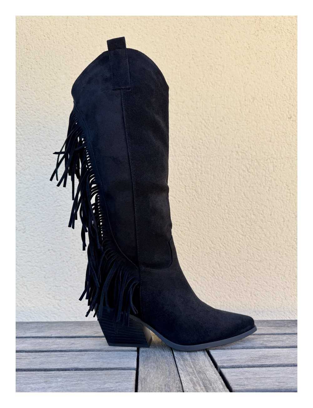 Botas Cowboy con Flecos Verona Noir