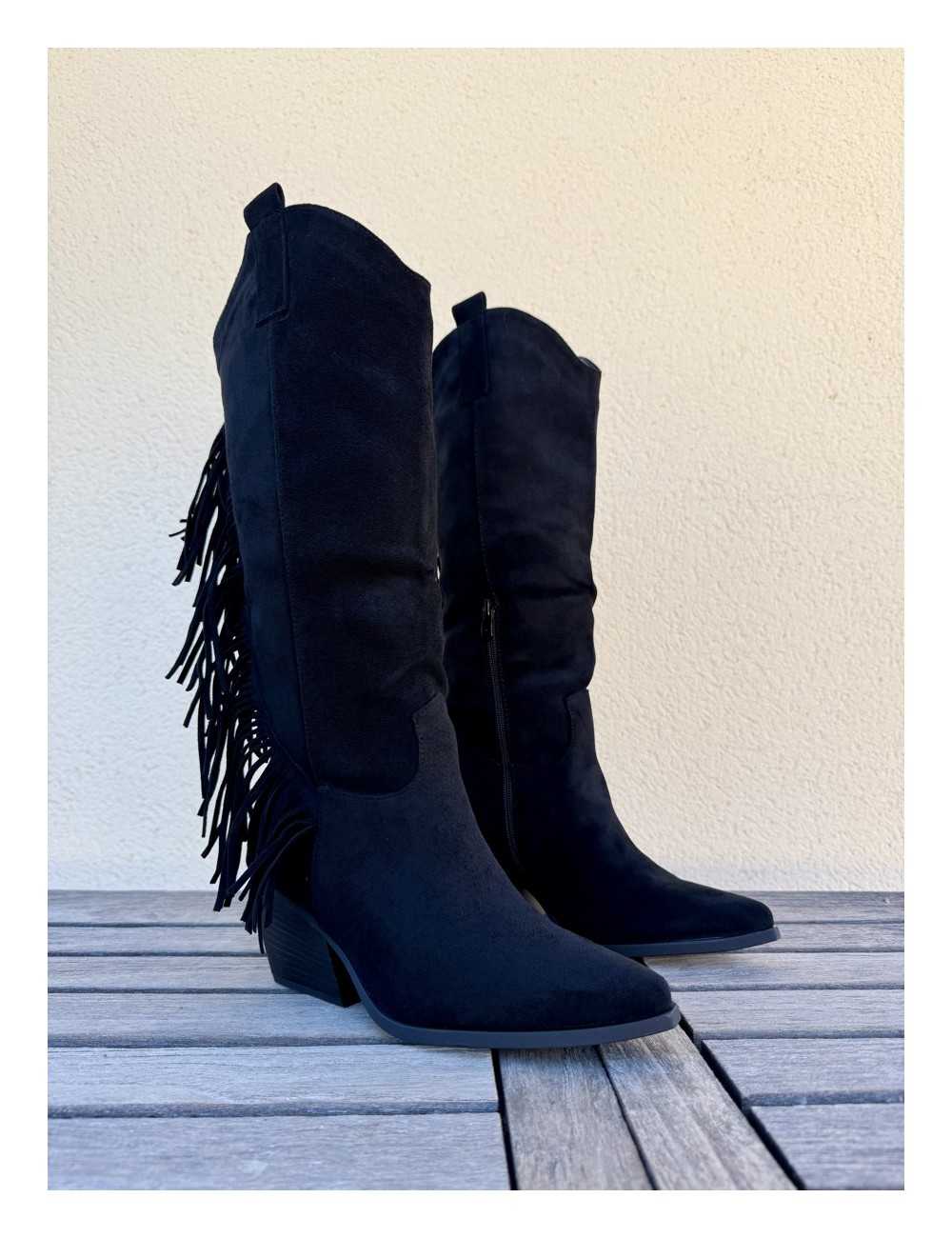 Botas Cowboy con Flecos Verona Noir
