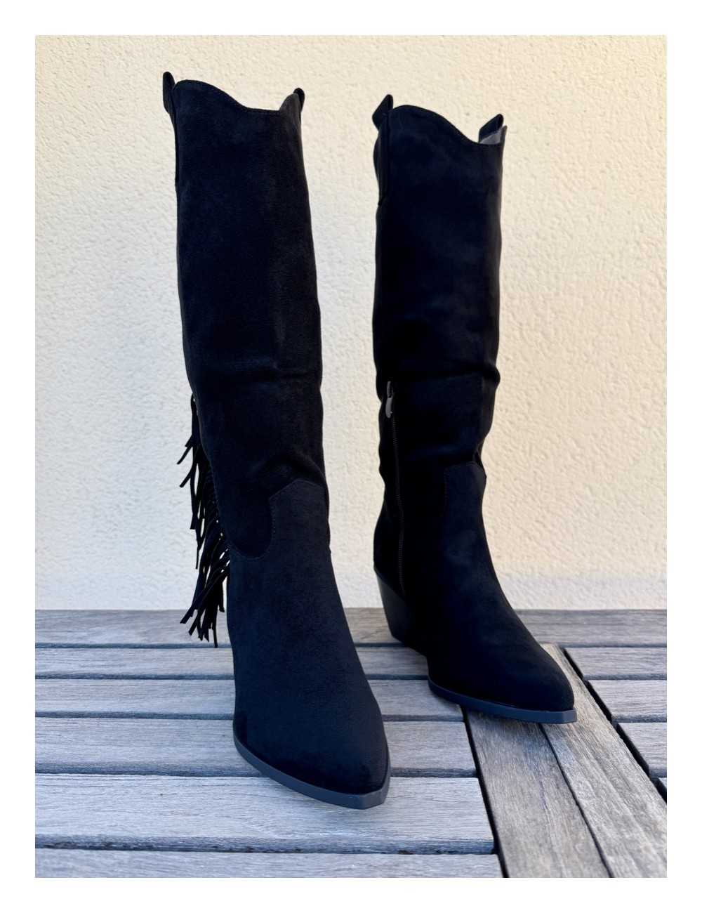 Botas Cowboy con Flecos Verona Noir