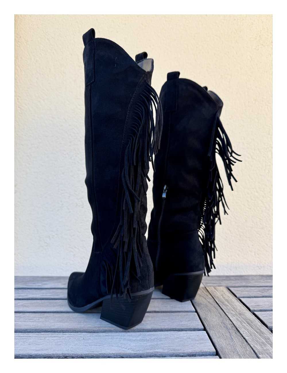 Botas Cowboy con Flecos Verona Noir