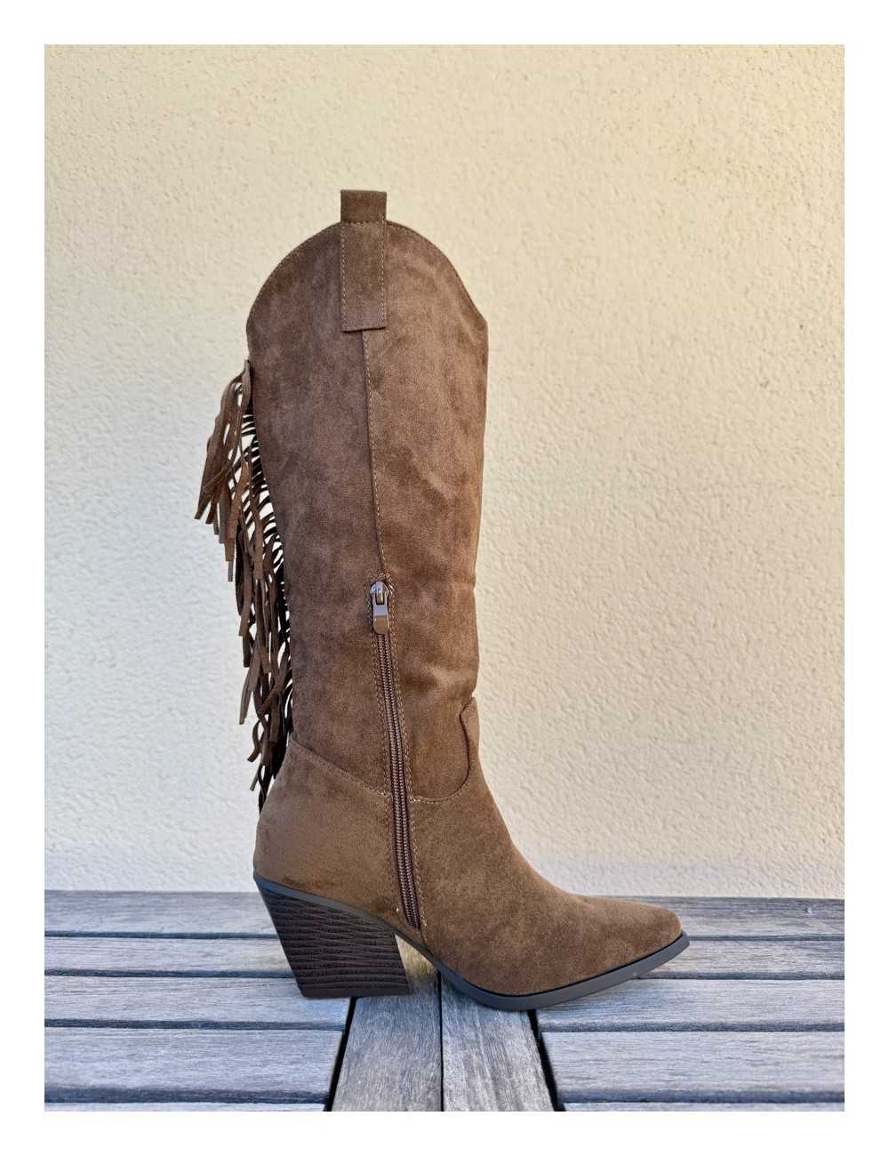 Botas Cowboy con Flecos Verona Khaki