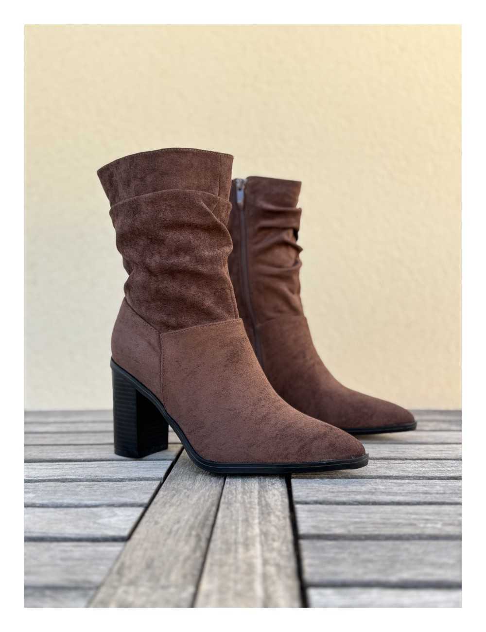 Botines con tacón Pieve Brown