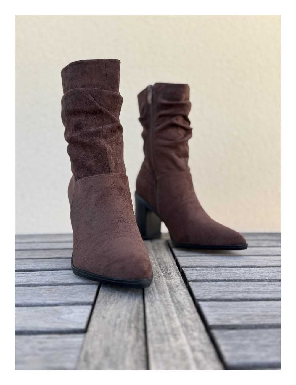 Botines con tacón Pieve Brown