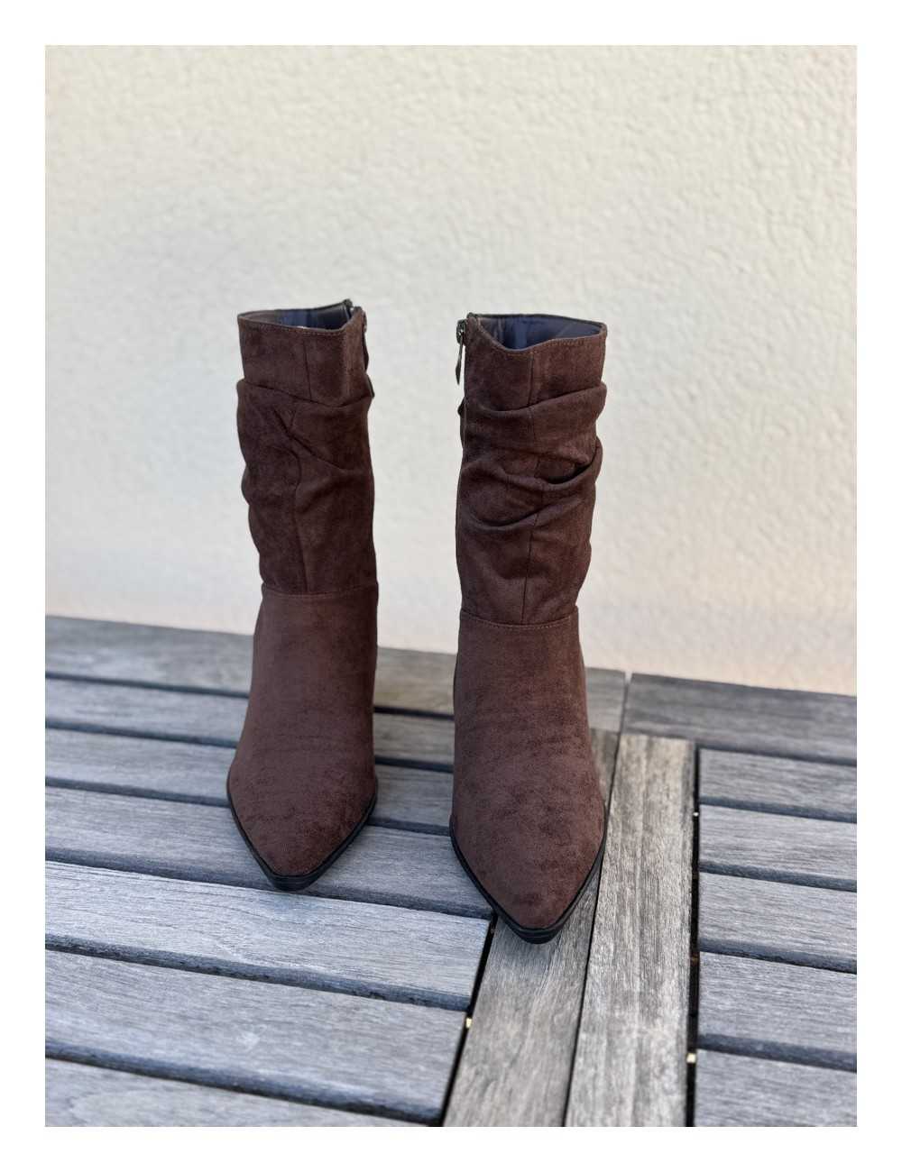 Botines con tacón Pieve Brown