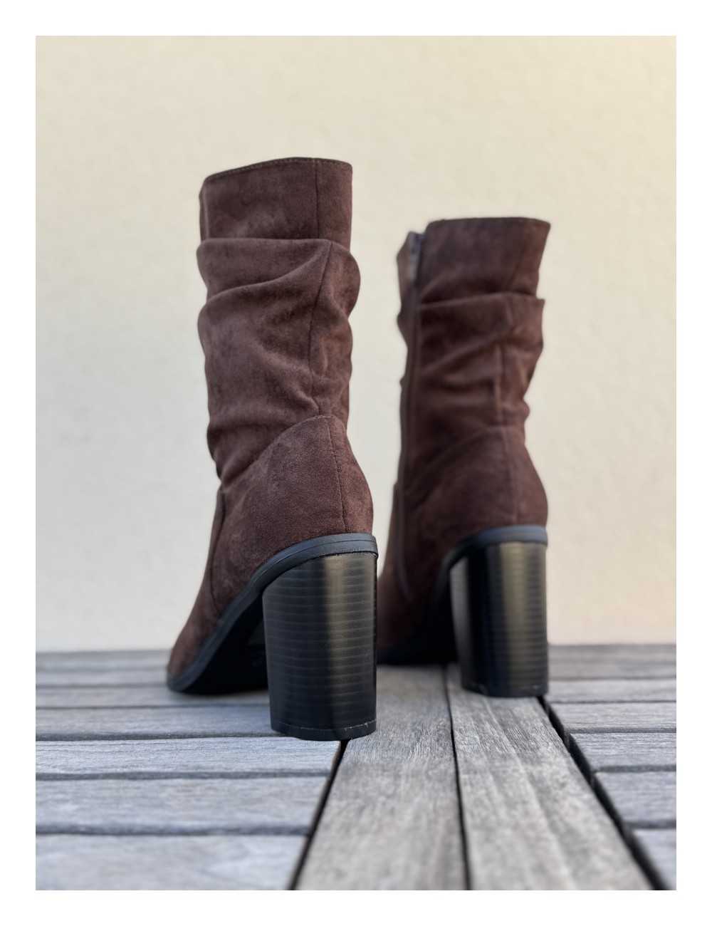 Botines con tacón Pieve Brown