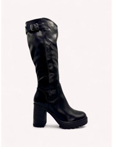 Botas Altas con tacon grueso Bolonia Noir