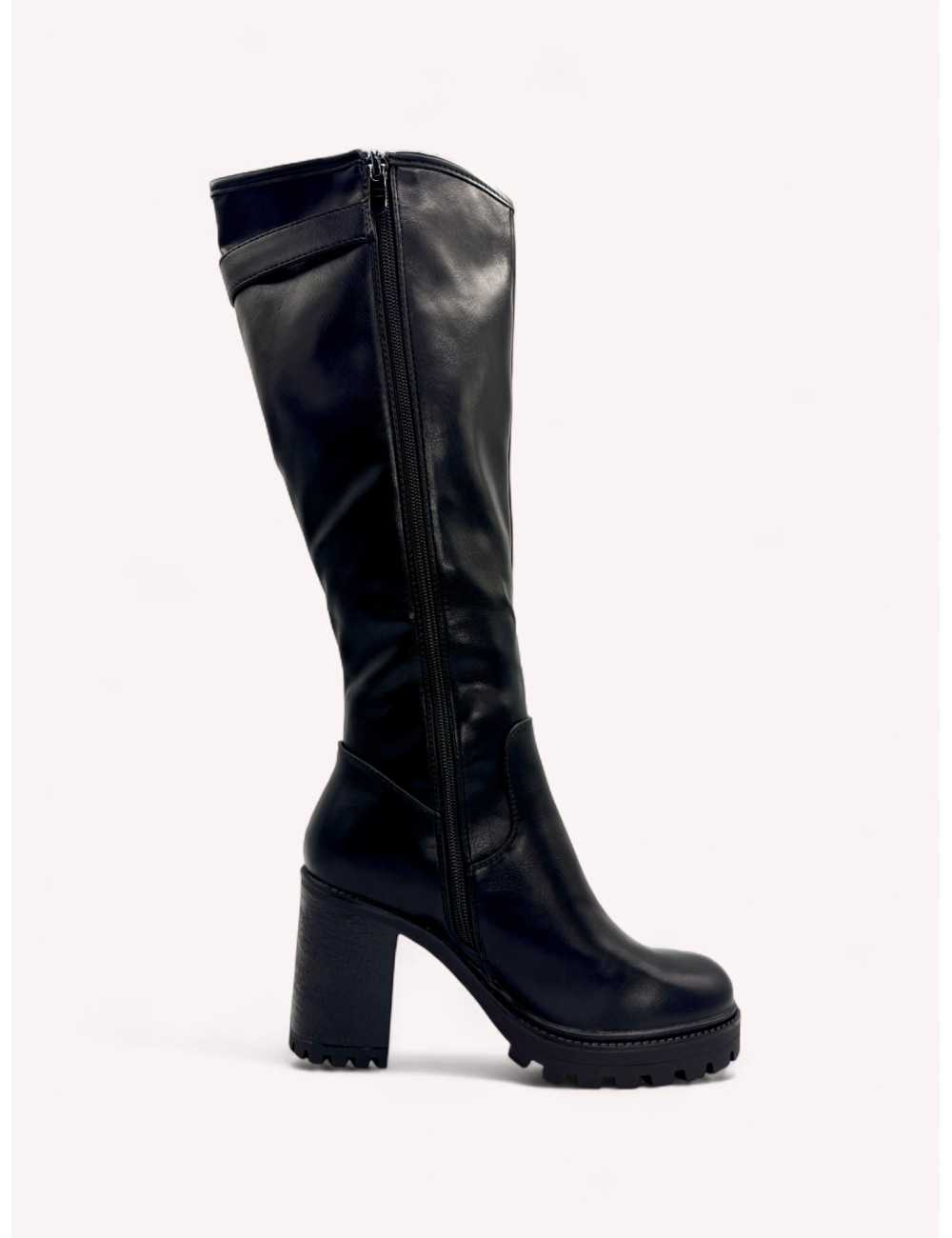 Botas Altas con tacon grueso Bolonia Noir