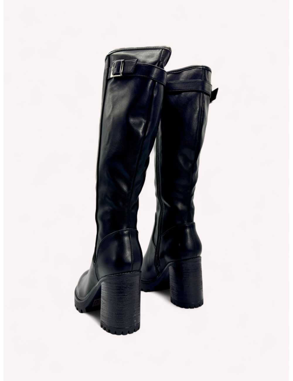 Botas Altas con tacon grueso Bolonia Noir