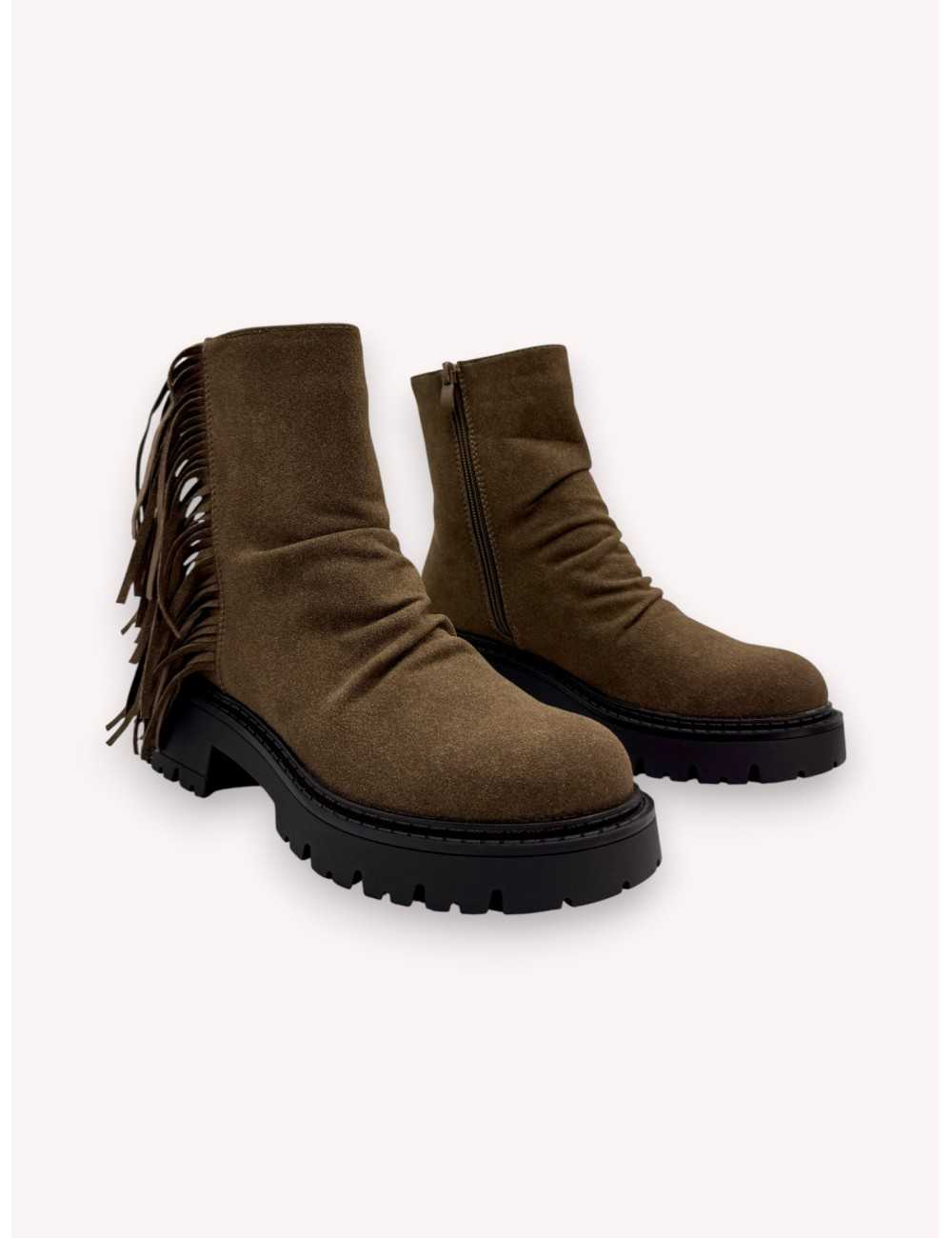 Botas con flecos Lecce Khaki