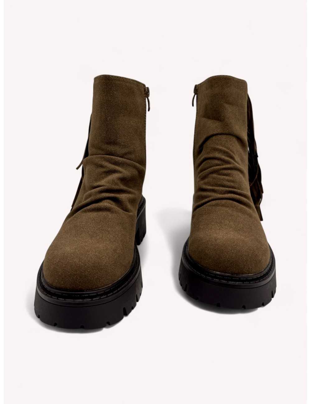 Botas con flecos Lecce Khaki
