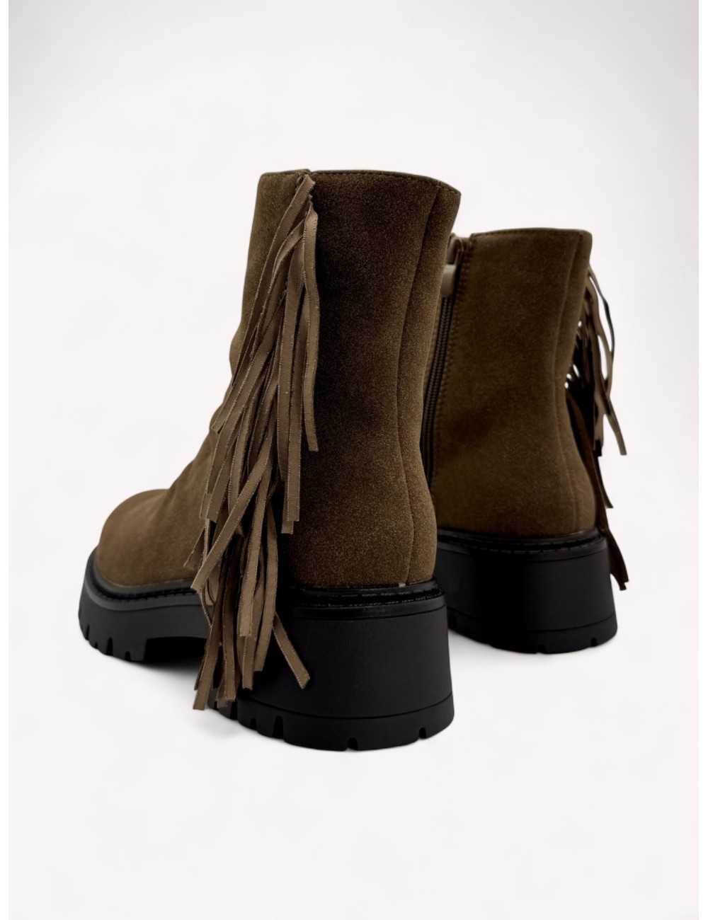 Botas con flecos Lecce Khaki