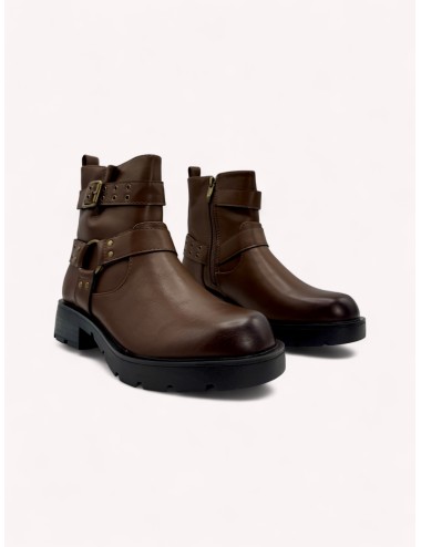 Botas con hebillas y tachuelas Luzza Brown