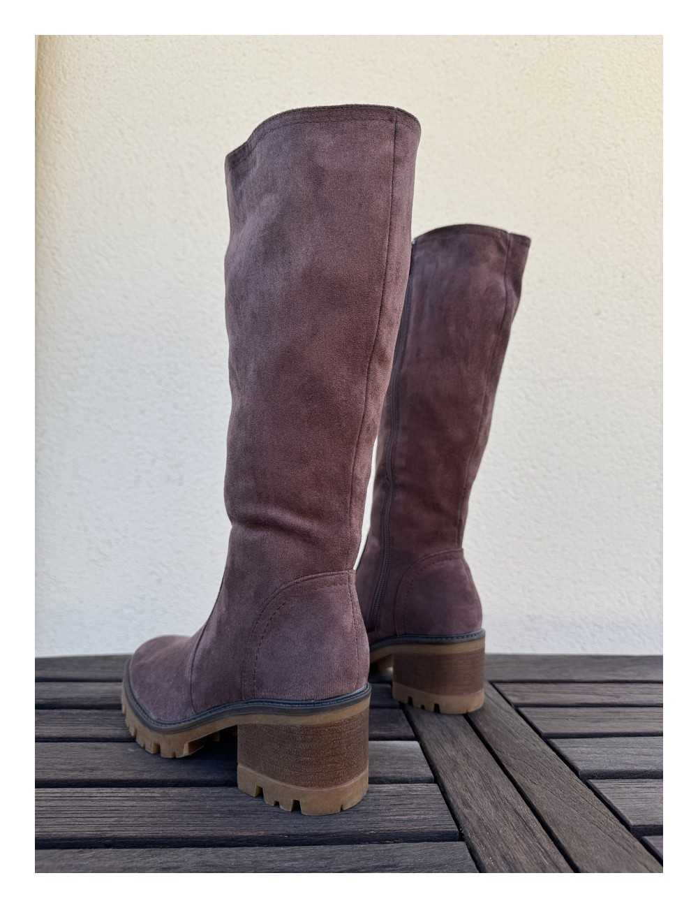 Bota de Ante con cremallera Noale Brown