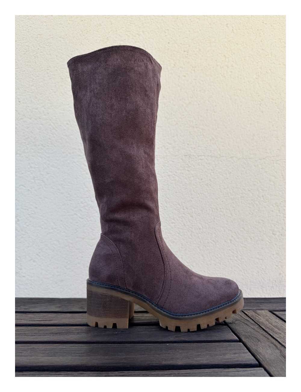Bota de Ante con cremallera Noale Brown