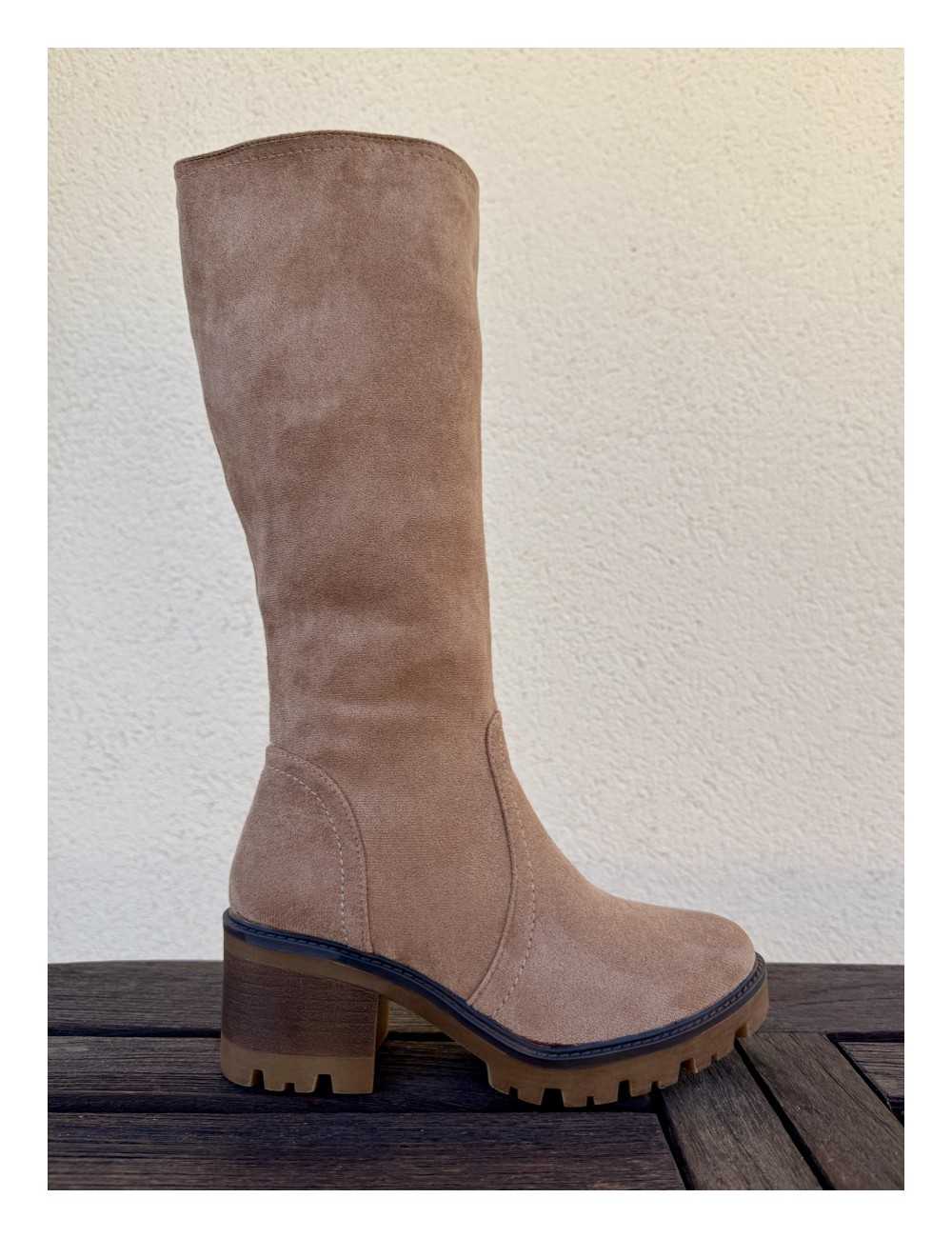 Bota de Ante con cremallera Noale Khaki