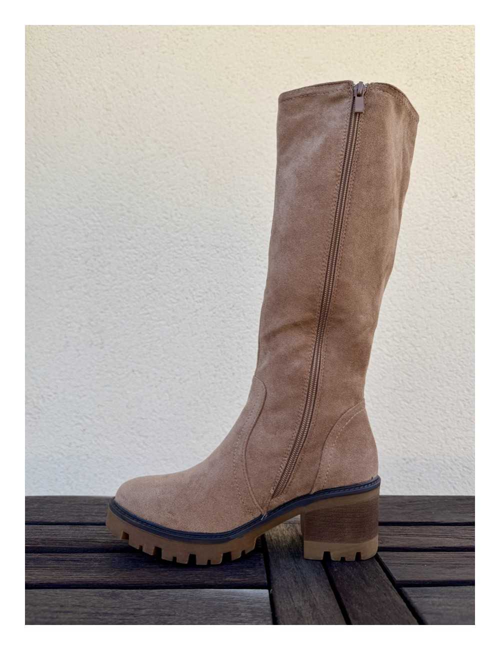 Bota de Ante con cremallera Noale Khaki