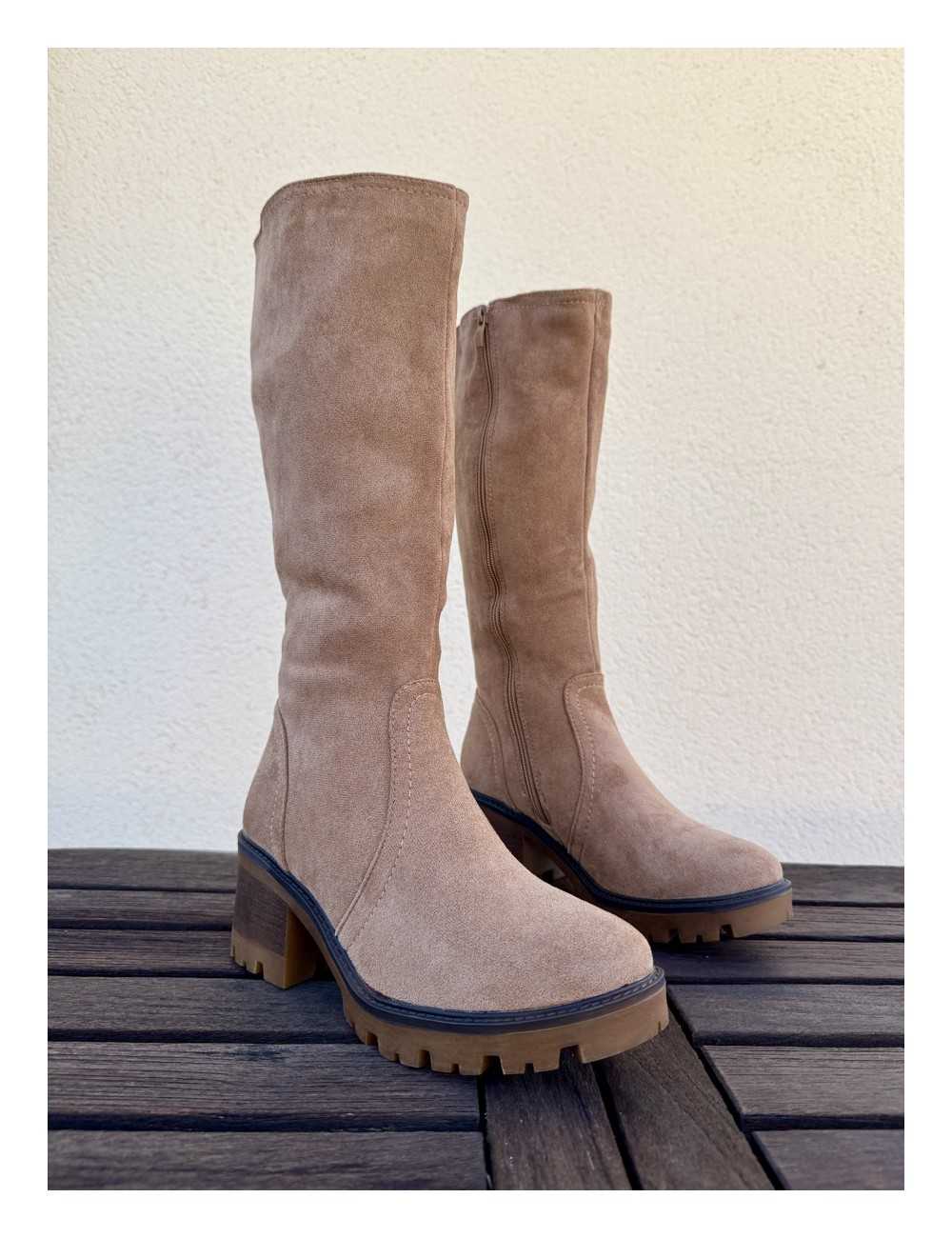 Bota de Ante con cremallera Noale Khaki