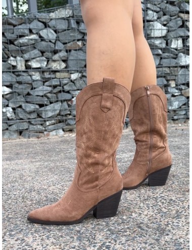 Bota Cowboy con tacón cubano Porto Camel