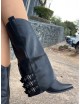 Botas Cowboy con hebillas Veveri Noir