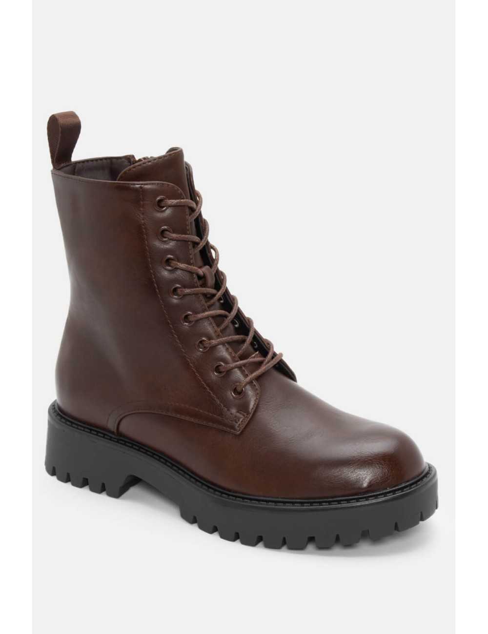 Botas bikers con cordones y cremallera Gavi Brown