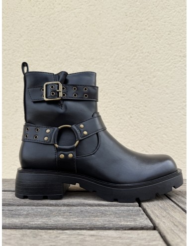 Botas con hebillas y tachuelas Luzza Noir