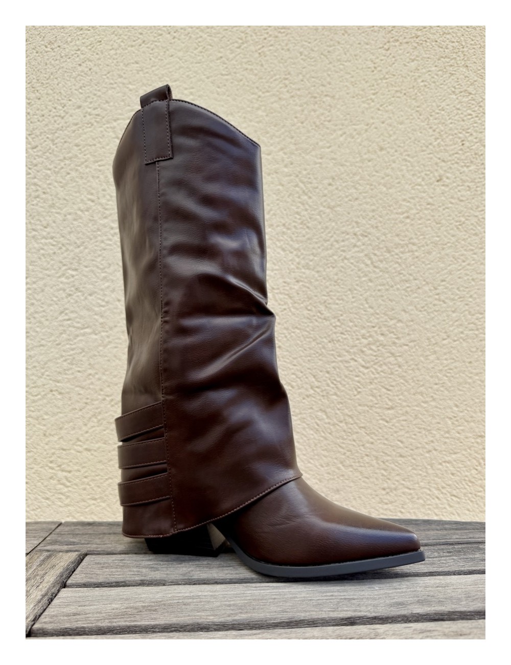Botas Cowboy con hebillas Veveri Brown
