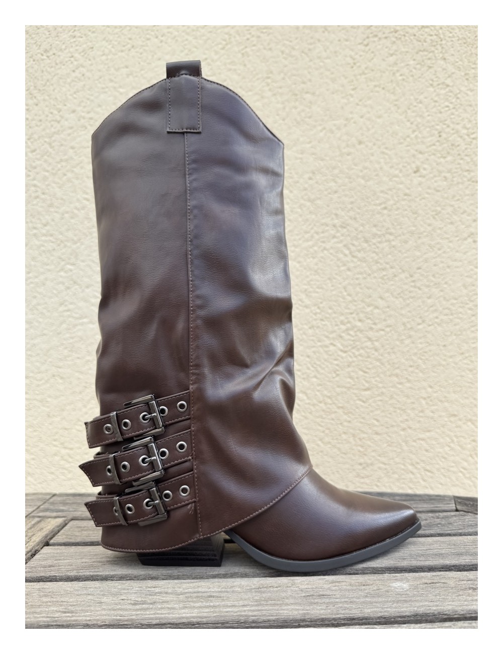 Botas Cowboy con hebillas Veveri Brown