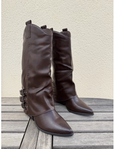 Botas Cowboy con hebillas Veveri Brown