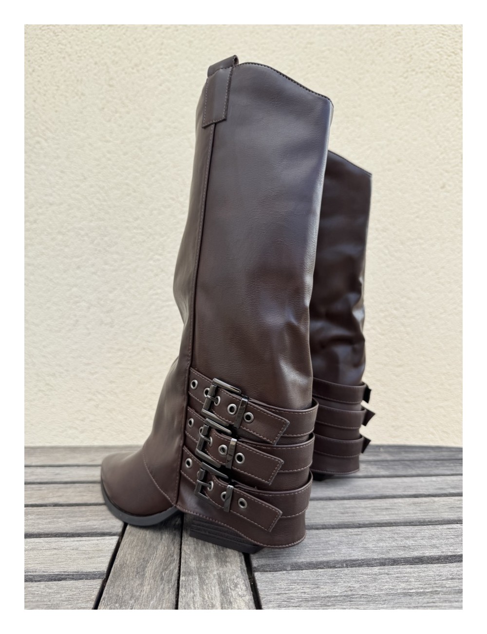 Botas Cowboy con hebillas Veveri Brown
